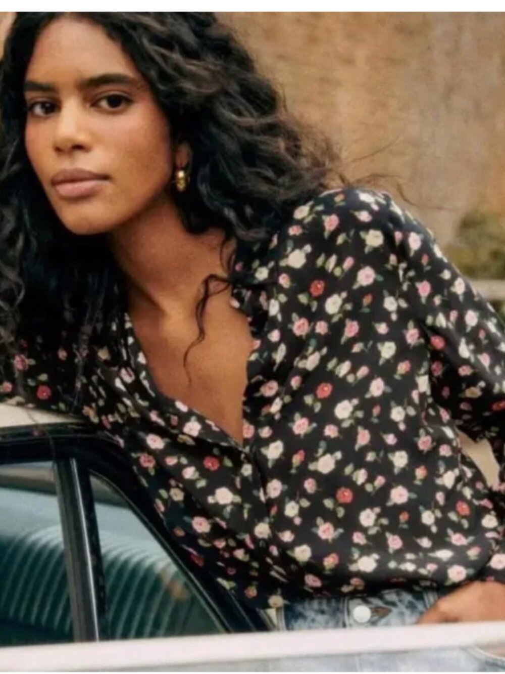 Sezane Ann Shirt - Floral Small Roses size 4